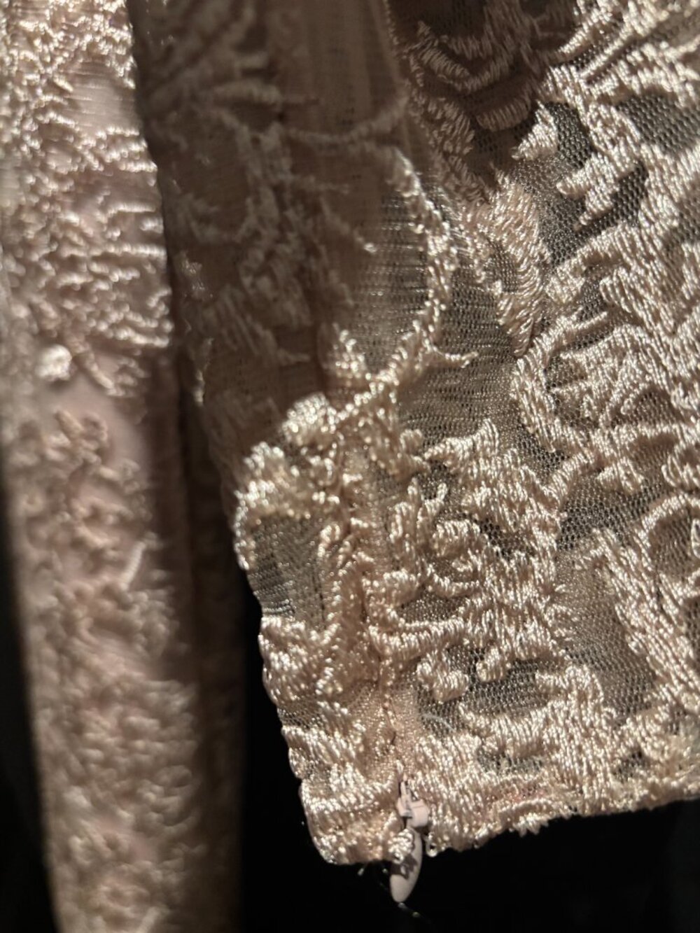 NWT Mac Duggal 11217 Nude Illusion Neckline Long Sleeve Embroidered Dress SZ 8 - Picture 11 of 12